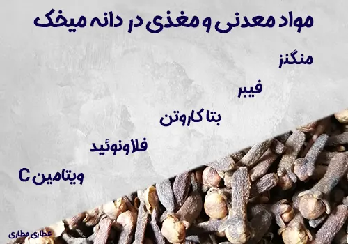 مواد معدنی و ارزش غذایی میخک - میخک اصل از کجا بخریم
