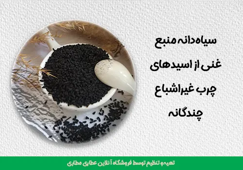 سیاهدانه منبع غنی از اسیدهای چرب غیراشباع چندگانه - خرید سیاه دانه - قیمت سیاه دانه - سیاه دانه - خواص سیاه دانه