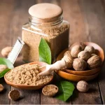 پودر جوز هندی آسیاب شده توسط عطاری مطاری تازه و خوش عطر